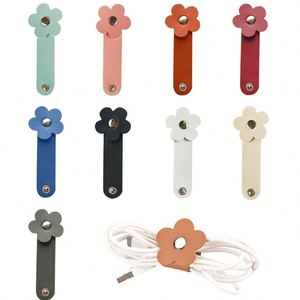 Organizador de Cables de Cuero Sintético con Diseño Floral, Enrollador de Cables de Cargador a la Moda, Atadura de Cables - Product Image 2