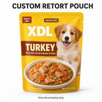 Pâté de viande naturel pour chiens et chats, purée de poulet, sans BPA, sachet rétractable haute barrière recyclable pour la nutrition des animaux de compagnie