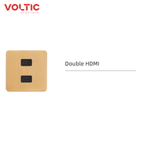 Prise murale multimédia HDMI simple ou double en acier inoxydable, plaque murale de qualité supérieure, prise HDMI Keystone