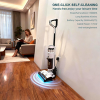 180 ° Écran LED à conception plate, aspirateur électrique autonettoyant humide et sec avec fonction serpillière pour le nettoyage domestique sous les lits et les canapés