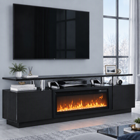 Cheminée électrique encastrée moderne avec télécommande, économe en énergie, 12 couleurs de flamme réglables, pour usage intérieur, hôtelier et extérieur