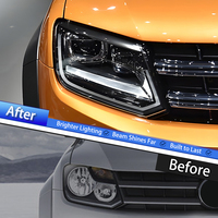 Ensemble de phares LED KGKB pour VW Amarok 2H 2011-2016, mise à niveau haut de gamme, lentille de projecteur DRL, Plug and Play, 6500K