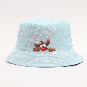 Sombrero de Pescador Navideño de Alta Calidad con Estampado Digital, Reversible, con Diseño de Papá Noel y Muñeco de Nieve, para Fiestas Festivas y Protección Solar - Product Image 6