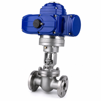 Katup Kontrol Listrik Berflens Struktur Globe Sistem Pengatur Aliran Proses Industri Bermotor OEM