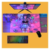 Grand tapis de souris et de bureau pour jeux et e-sport, avec repose-poignet, personnalisable, antidérapant, en caoutchouc naturel, design vierge, en stock