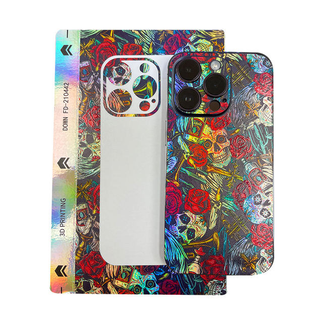 3D Relief Embossing Back Skin Sheet Film Decorative PVC Waterproof Mobile Phone Full Wrap Sticker with Comfortable Finger Grip