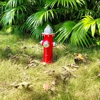Statue de jardin de petite bouche d'incendie de chien, avec 4 piquets, ornements décoratifs de jardin, ornements d'artisanat en résine