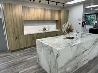 Lemari Dapur Modern Tanpa Bingkai LIEN HOP Langsung dari Pabrik, Siap Rakit, Kerangka Kayu Lapis, Engsel PVC Melamin, Finishing Glossy/Matt