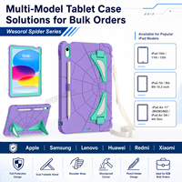Étui antichoc robuste pour iPad 10e et 11e génération 10.9 avec support double pliable, bandoulière, design animé pour enfants, OEM ODM