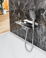 Robinet de salle de bain thermostatique en laiton chromé de haute qualité à poignée unique, avec système de douche à jet doux pour baignoire, idéal pour appartement