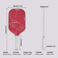 Raquettes de pickleball en fibre de carbone de haute qualité, approuvées par l'USAPA, avec noyau en PP nid d'abeille T700 thermoformé, épaisseur 16 mm