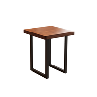 Ensemble table et chaises de restaurant BBQ de style moderne, table à manger en bois massif, chaise de loisirs en fer forgé, écologique, durable, centre commercial