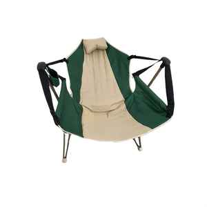 Silla mecedora plegable para exteriores Woqi, color verde, con almohada y portavasos para adultos y niños - Product Image 1