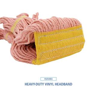 Tête de balai serpillère en microfibre Boardwalk Super Loop avec bande orange de 5 pouces, petite taille, 12 par carton, pour usage domestique - Product Image 5