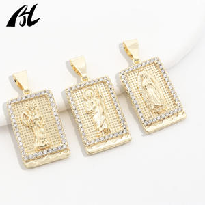 थोक फैशन 14k में सोने के आयताकार धार्मिक आश्रित पवित्र माता संत जूदास की मृत्यु देवता पवित्र बच्चे - Product Image 6