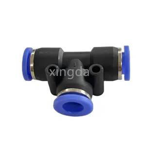 3 Way Push connector 1/4 to 3/4 easy installation plastic union straight air quick connector tube Pu fitting pipe