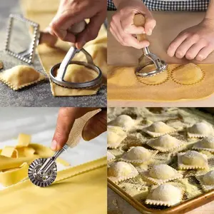 Halloween Ravioli Empanadas Form Zink legierung Keks Gebäck Aus stecher Ravioli Stempel Maker Cutter Form Mit Holzgriff - Product Image 2