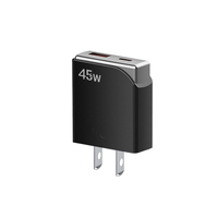 45W Ultra Mince Super Rapide Charge Rapide Voyage Mini Pd 3.0 Gan Chargeur Mural Adaptateur d'Alimentation pour Téléphone 17 16 15