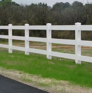 Gia súc Vinyl 3 đường ray PVC 3 đường sắt ngựa paddock trang trại hàng rào bài trang trại Trắng - Product Image 2