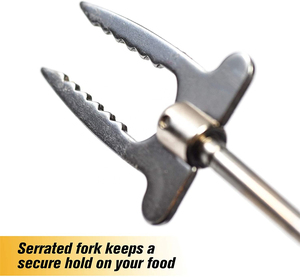 Hot bán linh hoạt thép không gỉ <span class=keywords><strong>BBQ</strong></span> ngã ba với dài xử lý Hàn Quốc phong cách kim loại xiên cho than nướng - Product Image 4