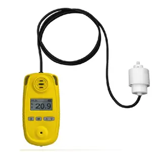 Oksijen için taşınabilir tek gaz detektörü, 100% VOL ithal İngiltere sensörü ile akülü O2 gaz algılama alarmı