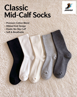 Chaussettes mi-mollet blanches pour femmes, style automne-hiver, en coton, style japonais, chaussettes décontractées polyvalentes pour tous les jours