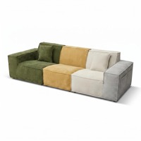 KS011 Cube Modulares Komprimiertes Sofa, Cord-Leinen-Stoff Rahmenloses Ecksofa, Vakuumverpacktes Minimalistisches Kombinationssofa