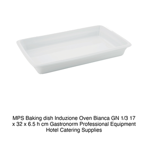 Bandeja para hornear MPS, apta para horno de inducción, blanca, GN 1/3, 17 x 32 x 6.5 h cm, Gastronorm, equipo profesional, suministros para hostelería y catering. - Product Image 2