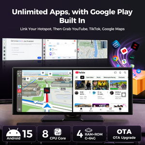 Écran portable sans fil CarPlay Android Auto 11 pouces, système Android 15, lecteur multimédia 2 Go + 64 Go, <span class=keywords><strong>Netflix</strong></span>, YouTube - Product Image 3