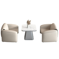 GEDO Meilleur prix abordable Deux chaises Une table Canapé en cuir pour bureau Réception Aire de repos