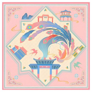 QIU Customizable Mahjong <b>Mats</b>, Chinese-style Phoenix and Flower square <b>Table</b> <b>Mats</b>, Waterproof and Non-slip Mahjong <b>Mats</b>. - Product Image 2