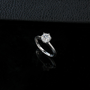 925 Sterling <b>Silver</b> Round Cut Lab Grown Diamond Engagement <b>Ring</b> Six Prong <b>Solitaire</b> Wedding Promise <b>Ring</b> for Women - Product Image 4