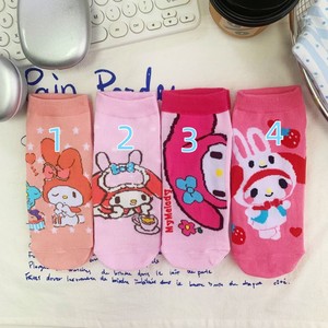 ถุงเท้าสั้นมายเมโลดี้สำหรับเด็กผู้หญิงสีชมพูการ์ตูนกระต่ายลำลองไม่โชว์ถุงเท้าฤดูร้อนระบายอากาศได้ - Product Image 2