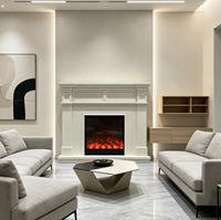 Chimenea Eléctrica Premium con Soporte para TV, Diseño Elegante, Escena de Llama Realista, Calefacción Práctica para el Hogar