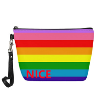 QTPOC Trousse de toilette personnalisée avec impression UV intégrale motif arc-en-ciel gay pour les voyages, le rangement des cosmétiques dans la salle de bain et l'inventaire de marchandises en gros