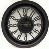 Chiffres romains rétro rustique Vintage grand squelette européen 16 pouces horloge murale décorative