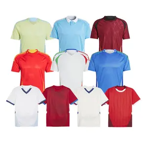 Inglaterra euro camisa al por mayor nuevo diseño sublimación transpirable poliéster retro liso Club personalizado camiseta de fútbol 2024