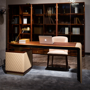 Design originale Italia di lusso Design moderno CEO tavolo di scrittura in legno rosa ottone mobili per <span class=keywords><strong>ufficio</strong></span> per la casa <span class=keywords><strong>studio</strong></span> scrivanie - Product Image 1