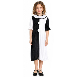 Halloween Kids Clown <b>Costume</b> Set Black White Striped Polka Dot Spooky <b>Cosplay</b> Party Outfit - Product Image 5