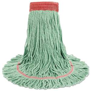 Boardwalk 503GNEA Super Loop Wet <b>Mop</b> Head Large Green Rectangle <b>Microfiber</b> Cotton/Synthetic Material - Product Image 1