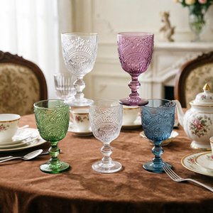 Verres à vin en verre coloré par pulvérisation de 12 <span class=keywords><strong>oz</strong></span>, design européen, gaufrés, fabriqués à <span class=keywords><strong>la</strong></span> machine, durables, pour les fêtes - Vente en gros, succès commercial - Product Image 4