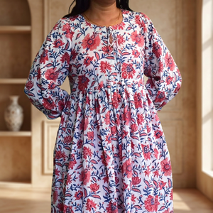 Robe midi en tissu tissé à motifs floraux numériques, élégante tenue bohème d'été pour femme, douce, respirante, naturelle, cadeau idéal pour elle - Product Image 3