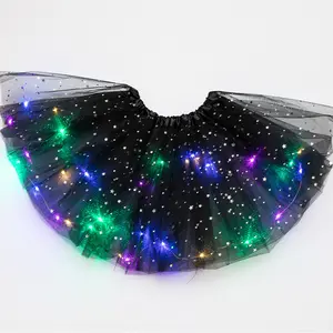 2023 nouveau design coloré LED tutu jupe filles créatif illuminé jupe avec lumières ballet tutu robe