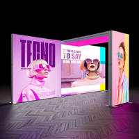 10x20ft modulaire rétro-éclairé arc affichage LED toile de fond comptoir salon stand exposition aluminium SEG LED rétro-éclairé mur boîte à lumière