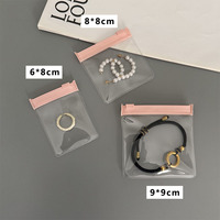 Emballage d'accessoires de bijoux en plastique souple, vente en gros, matériau PE, sac de rangement pour bijoux transparent imperméable avec fermeture éclair pour bracelets