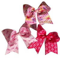 Pince à cheveux rose en ruban de satin, épingle à cheveux de sensibilisation à la journée du sida pour filles femmes adolescentes, grandes barrettes de cheveux, cadeau de charité