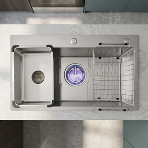 EM 8046 Évier de cuisine en acier inoxydable 304 à une cuvette en forme de rectangle fait à la main au Vietnam à bon prix - Product Image 1