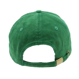 หมวกเบสบอลคอร์ดูรอยคุณภาพสูงแบบสั่งทำพิเศษ 6 แผง ปักลายสีเขียว หมวกแก๊ปทรงแด๊ด - Product Image 3