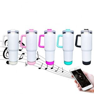 Outdoor Sport Vacuum <b>Insulated</b> Drinking 40Oz Travel Sublimation Tumblers With Speakers for Diy Printing - Product Image 1