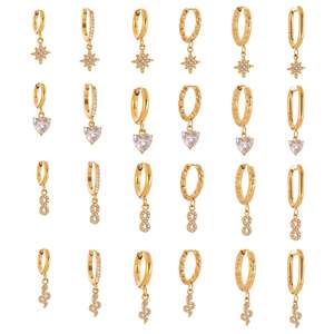 ハイエンド女性用高級ジルコンダイヤモンドイヤリングステンレス金メッキ非フェードドロップイヤリング卸売ファッションアクセサリー - Product Image 5